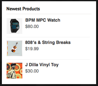 products widget